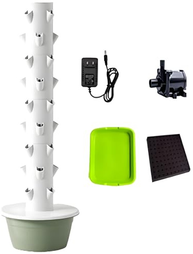 PioMue Tour hydroponique, kit Complet de Tour hydroponique, Tour hydroponique Verticale d'extérieur, Agriculture Verticale, kit de Culture hydroponique pour Jardin Intelligent NoLight-20.5 * 65.0in