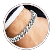 Esmoly Men's Bracelets Bracelet for Men 316L Cuban Chain Gifts for Men Boys | Silver Stainless Steel Bracelet Father's Day Valentine's Day Christmas Birthday Gifts