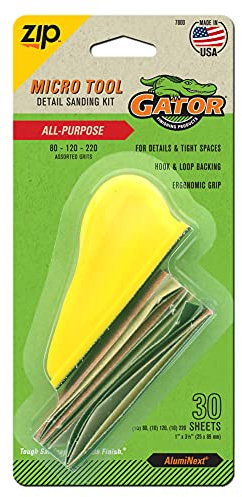 Gator MicroZip Assorted Grits Sanding Set, 3.5 x 1 Inch