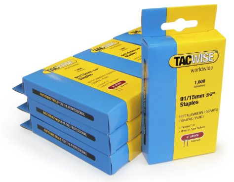 Tacwise 1196 Typ 91/15 mm Verzinkte Schmalrückenklammern, 10.000 Stück