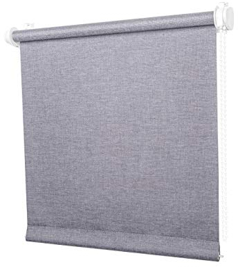 Ventanara® Rollo ohne Bohren tageslicht Seitenzugrollo Klemmfix Fensterrollo Struktur Graublau 70 x 210 cm