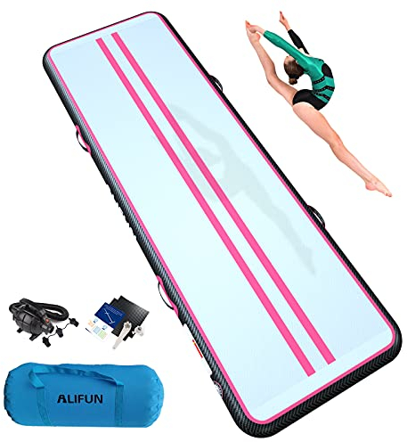 ALIFUN Tumbling Matten,10/20 CM Thick 2/3/4/5/6/M Gymnastikmatten,Air Turnmatten Aufblasbar Track,Gymnastikmatte mit Luftpumpe Geeignet für zu Hause,Fitnessstudio, Training, Cheerleading, Schwimmbad