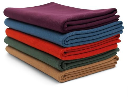 VmG-Store 5x 0,25m Bündchenstoff Set Schlauchware 70cm breit 95% Baumwolle, 5% Elasthan Auswahl Jersey (Bunt, 5er Set)