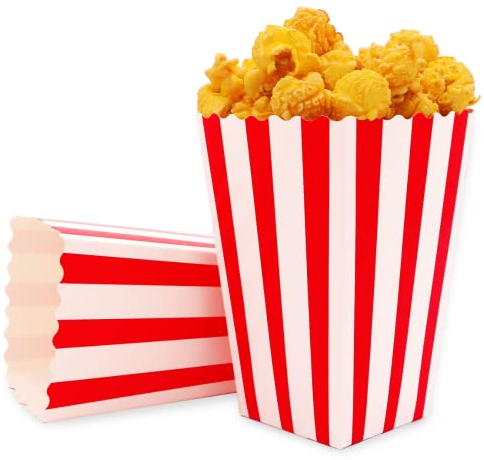 Popcorn Tüten,30 Stück PopcornTüten-Rot-Weiß Gestreifte Kleine Popcorntüte,Candytüten Partytüten Set Für Party,Familienfeier,Geburtstagsfeier