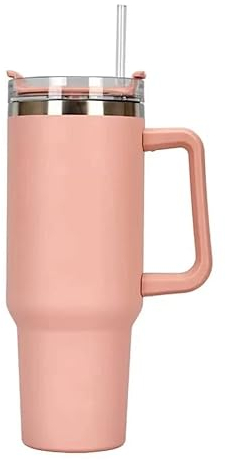 RZXBB Doppelwandiger Edelstahl Thermobecher mit Strohhalm,40oz 1200ml Becher Tumbler mit Griff und Deckel,Vakuum Isolierbecher ,Autobecher Reisebecher,Thermosflasche Dient als Becher