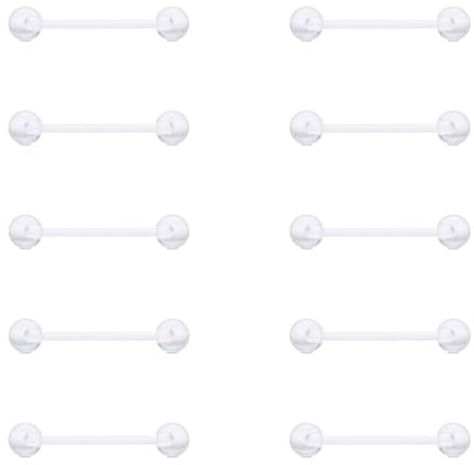 Gojewen Piercing Langue Mamelons 14G 14MM Plastique Acrylique Barre Retainers Langue