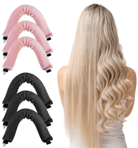 6 bigodini senza calore, arricciacapelli senza calore, arricciacapelli flessibile per capelli lunghi e medi