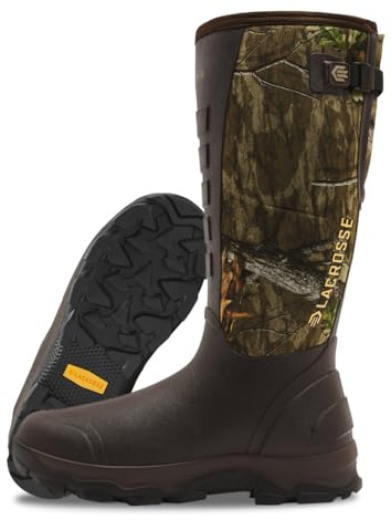 LaCrosse Rubber Hunting Boots for Men, Mossy Oak Country Roots, 9 | Snake Boots for Men, Keeps Feet Dry, Cold Weather Warmth, Muddy & Rocky Grip, Breathable Lining, Lightweight Neoprene