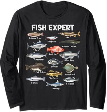 Fish Expert Graphic Herren Kleinkind Jungen Angelbekleidung Kinder Langarmshirt