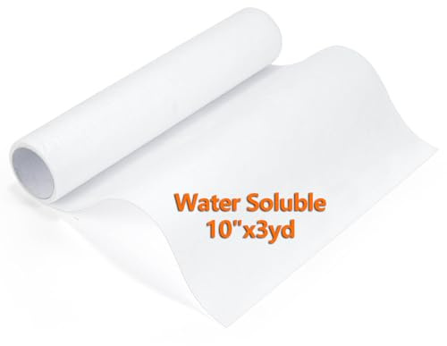 Siumir Stabilizzatori per Ricamo 10x3yd (Solubile in acqua), 40gm, Rotolo di Stabilizzatori per Cucito, Tagliato in Dimensioni Variabili per Cucire Ricami a Macchina e a Mano