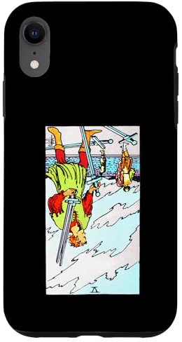 Five of Swords Carte de tarot vintage Motif cavalier inversé Waite Coque pour iPhone XR