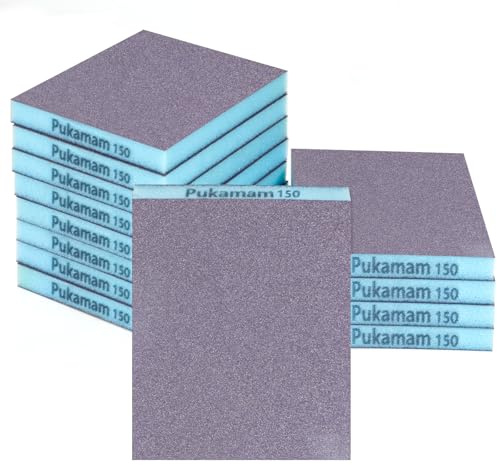 12 st slipsvamp-set 150 slipdynor, kurs/medium/finslipblock, vått och torrt sandpapper för metall, trä, vägg, bil, möbler