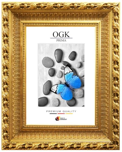 Online-GalleryKing Cadre photo somptueux au style antique 39 x 49 cm en Or | Taille au choix | bois noble | Fait sur mesure | Pour photos, affiches et puzzles | OGK_13