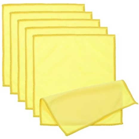 PATIKIL Glasses Cleaning Cloth 20x20cm, 6 Pcs Microfiber Eyeglasses Cleaner Cloths Soft Absorbent Rags for Camera Len Eyeglass Screens Phones Smart Devices, Yellow