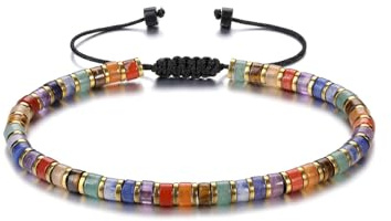 PiercingJak Chakra Armband Obsidian Echte Steine Heilsteine Armbänder für Herren Damen Perlenarmband Kristall Edelstein Glücksarmband Healing Reiki Energietherapie Schmuck Spirituelle Geschenke