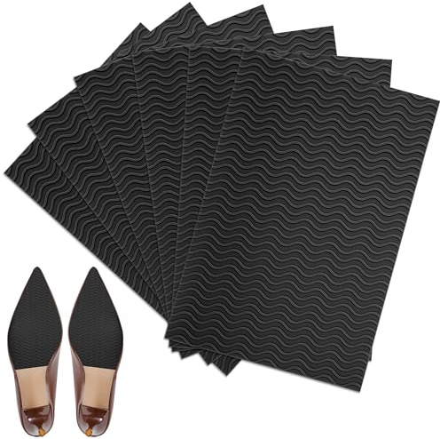 Suola Antiscivolo 6 Pezzi Autoadesiva Protezioni Per Suole Scarpe Cuscinetti In Gomma Antiscivolo Resistenti E Ritagliabili per Tacchi Alti Stivali Sneakers Donna Uomo Nero
