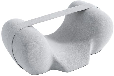 FLCPJGV Cuscino per Dormire Supino con Supporto Ortodontico Memory Foam Sostegno Testa Collo Traspirante Copertura Rimovibile Adatto per Sedia a Rotelle Divan, Grigio Chiaro