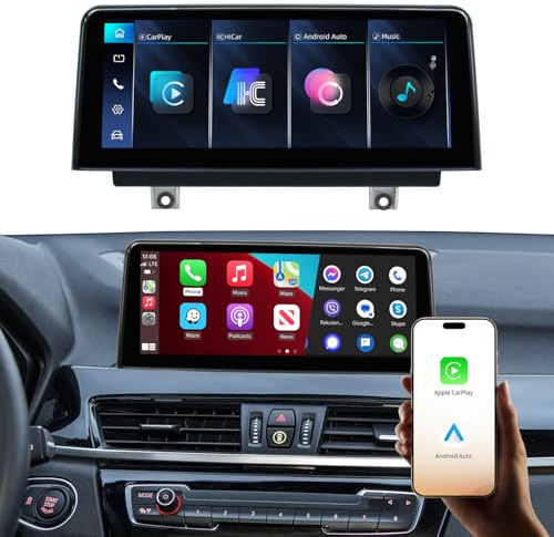 YolanAuto Wireless Carplay/Android Auto 10.25 '' Touchscreen Multimedia Radio Ricevitore per BMW Serie X1 F48 2016-2017 Jahr con NBT-System, Schermo Touch Multimediale Retrofit Plug & Play