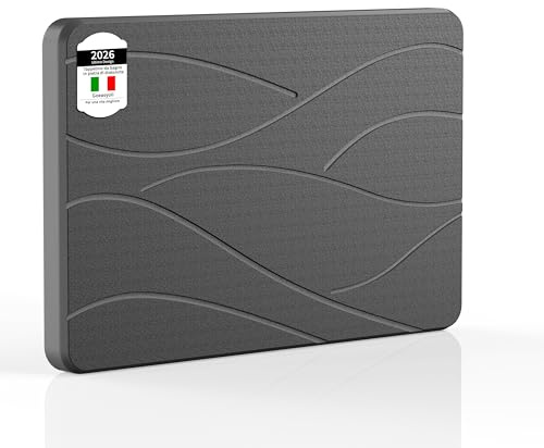 Goeasyoii Tappetino da Bagno in Diatomite, Tappetino Assorbente in Pietra a Asciugatura Rapida, ad asciugatura rapida, grande, antiscivolo (Modello A, 39X60cm)