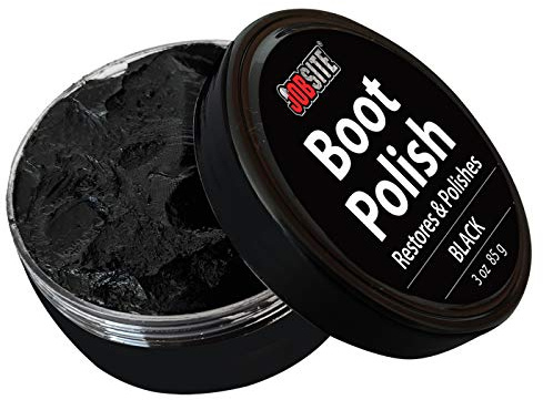 JobSite Premium Leather Boot & Shoe Polish Cream - Restores, Conditions & Polishes - Black - 3 oz