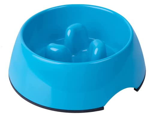SUPER DESIGN Gobble-Stop Slow Feeder Dog Bowl Slow Eating Anti-Gulp BPA Free Melamine Bowl Fun Interactive Pet Bowl for Dogs Cats Puppies