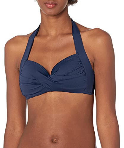 Seafolly Kvinnors tvinnad mjuk kupa halter bikinitopp
