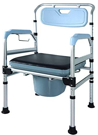 Froadp Chaise Percée Réglable, Chaise de Toilettes avec Accoudoirs Rabattables et Réglables en Hauteur, Pieds Antidérapants