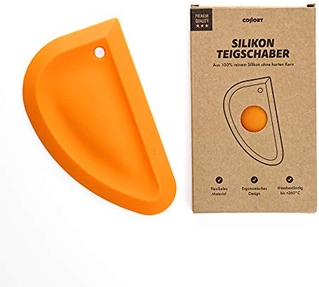 Collory® Silikon Küchen Schaber weich, ergonomischer Schüsselschaber für Flüssigkeiten, Flexibel und weich ohne harten Kern, antihaftbeschichtet und Hitzebeständig, BPA-frei und lebensmittelecht