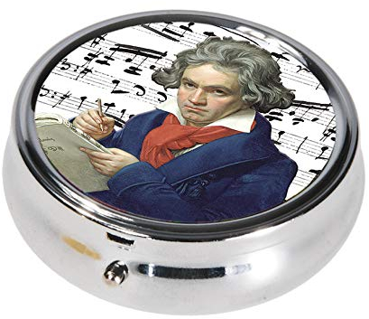 Fridolin Pillendose Ludwig van Beethoven rund, aus Metall; Maße ca. 6 x 2,1 cm