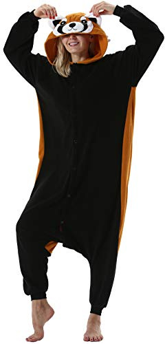 ULEEMARK Mujer Hombre Pijama Animal Entero Unisex para Adultos con Capucha Cosplay Pyjamas Ropa de Dormir Traje de Disfraz para Festival de Carnaval Halloween Navidad L