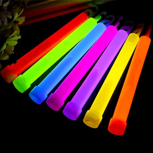 Timming Shop 6 Inch Prremium Glow Sticks with Lanyard, Mix Colours - 6pcs