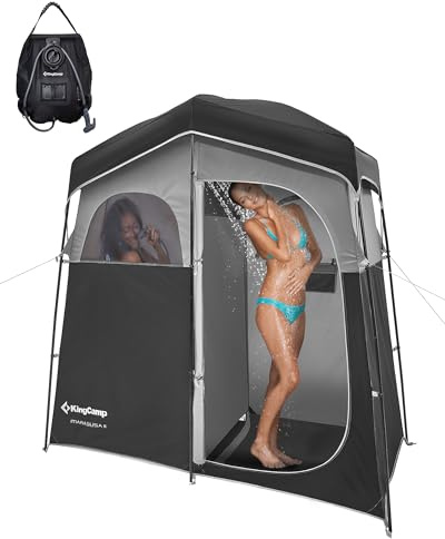 KingCamp Übergroße Outdoor-Duschzelte für Camping, Ankleidezimmer, tragbarer Unterschlupf, Umkleidekabine, Dusche, Privatsphäre, Einzel-/Doppelduschzelt, 200 x 105 x 203 cm