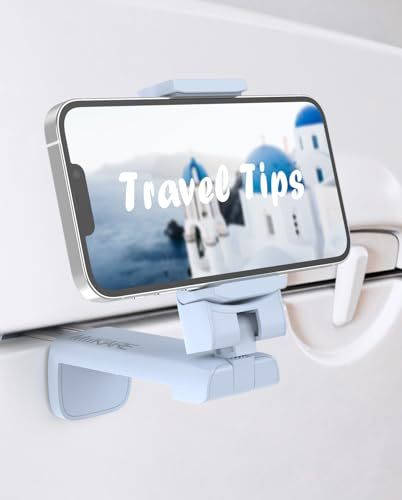 MiiKARE Handyhalterung für Flugzeuge, universelle Handyhalterung zum Fliegen, 360 Grad drehbar, Reisezubehör für Flugzeug, Reisezubehör für Reisen, Must-Haves, Telefonständer für Schreibtisch, Tisch