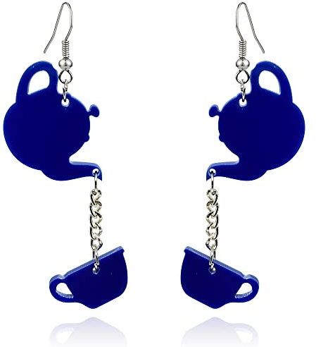 QUPENGXU Distinctive Teapot Drop Dangle Earrings Individual Acrylic water bottle Funny Dangle Earrings For Women
