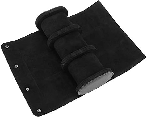 Uhrenrolle Reiseetui Für 3 Uhren, PU-Leder Schwarz Uhrenetuis Tragbarer Uhrenaufbewahrungs-Organizer Für Alle Armbanduhren
