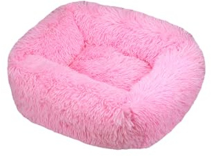 DOTBUY-SHOP Hundebet Rechteck Katzenbett, Hundekissen Grosse Hunde Donut Kissen, Plüsch-Hundekorb Hundebett Waschbar, für Groß Kleine Hunde, Katzen und Andere Haustiere (S,Helles Rosa)