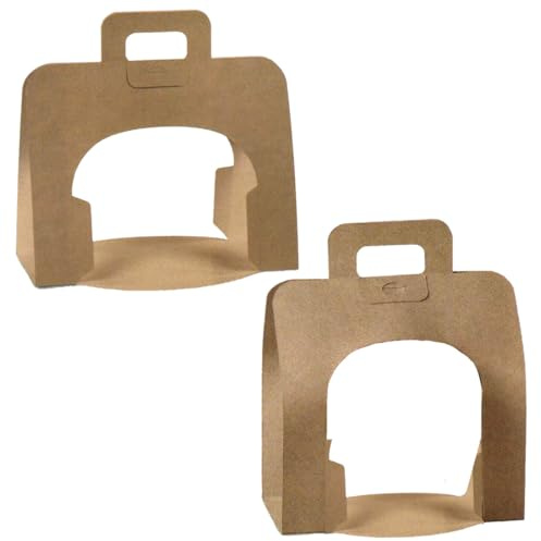 MAQA 5 pz Scatola per panettone e colomba aperto avana, Portapanettone natalizio alto e basso, Scatola porta panettone e torte con manico