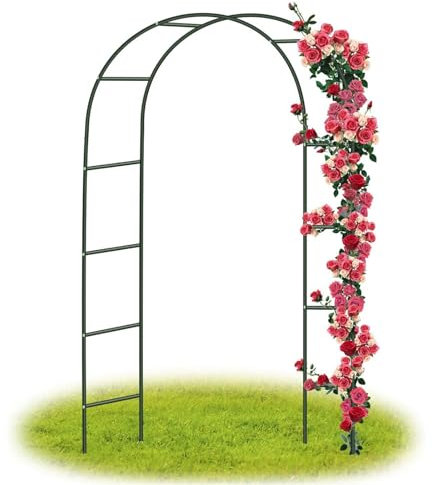 LIYI929GP Groß Rosenbogen Gartenbogen 200cm 240cm 280cm 350cm, Draußen Gartentor Aus Metall, Stabiler Rankbogen Für Kletterpflanzen, Torbogen Pergola Rankhilfe Rankgitter Hochzeit Dekorationen Bogen