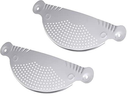 LIFKOME Scolapasta da Cucina Scolapasta Multifunzionale in Acciaio Inossidabile 2 Pezzi Leggero Design a Mezzaluna per Verdure e Pasta