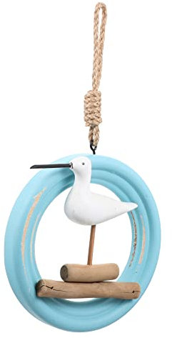 Zerodeko Seevogel-Anhänger Hängende Möwen-Wanddekoration Rasenschmuck Vintage- Blumengirlande nautischer hängender Anhänger Verzierung mit Meeresmotiven hölzern Statue