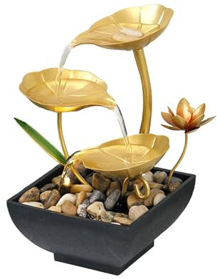 perfk Tischbrunnen, Zimmerbrunnen, dekorativer Brunnen, dynamischer Kleiner Schreibtisch-Wasserfallbrunnen für Schlafzimmer und Wohnzimmer
