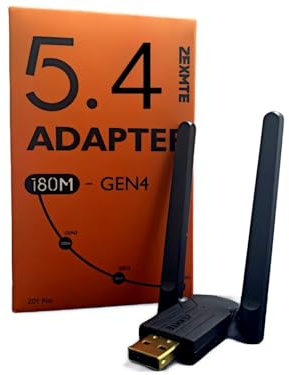 ZEXMTE Long Range 5.4 USB Bluetooth Adapter for PC, USB Bluetooth Dongle with High Gain Antenna, Wireless BT Receiver 590FT, Plug &Play for PC Windows 11/10/8