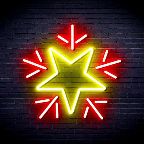 ADVPRO Blinkender Stern Flex Silikon-LED-Neonschild – Rot und Gelb – st16s66-fnu0106-ry