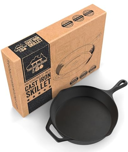 GARUET 30 cm/12.5 Inch Cast Iron Skillets Nonstick - Pre Seasoned Frying Pan Cookware Pan for Cooking