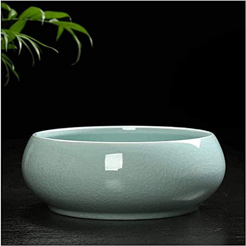 Pot de fleurs en céramique craquelée pour l'intérieur et l'extérieur - Jardinage créatif pour plantes grasses et herbes aromatiques - Design de glace au four (A)