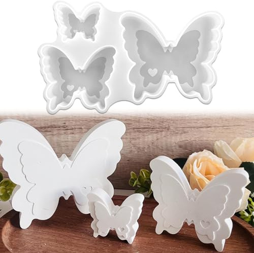 Silikonform Schmetterling Ostern, Silikonformen Gießformen Ostern | 3D silikonformen Gießformen Frühling Schmetterling Gipsform, Gipsformen zum Gießen Frühling
