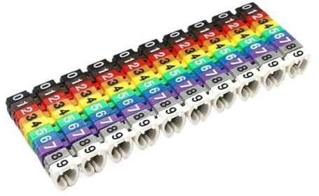 Etiquetas de identificación de cables eléctricos, 100/150 piezas Marcadores de cables Etiqueta para marcador de tipo M colorido para cables de red de 2-8 mm Etiqueta para marcador de cables (Color 4)