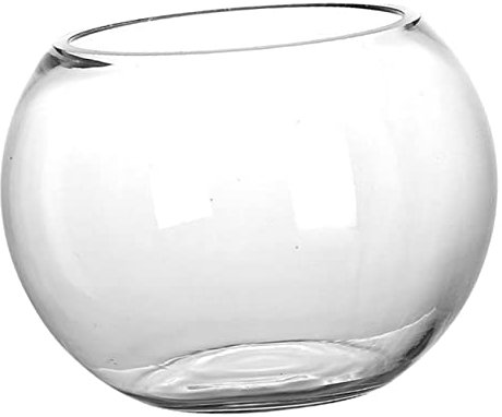 Garneck Runder Transparentes Fischglas-Aquarium Für Schreibtisch Elegantes Glasfischbecken Für Büro Und Wohnzimmer Für Goldfische Und Pflanzen