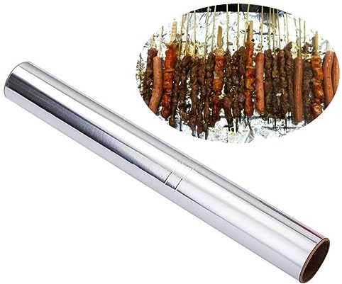 GANAZONO 3rolls Aluminum Foil Tinfoil for Baking Barbecue Cooking Long Reusable Tin Foil Paper Roll for Kitchen Use