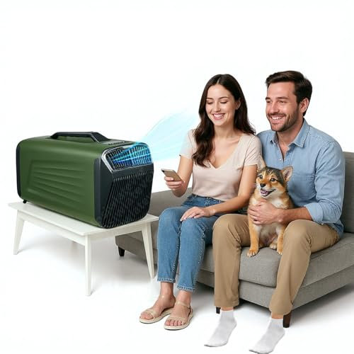 Nuovo climatizzatore portatile, 1800W, 6000 BTU, raffreddamento efficiente, condizionatore campeggio con timer 24 ore/deumidificazione/raffreddamento/ventilazione/modalità sospensione,Green